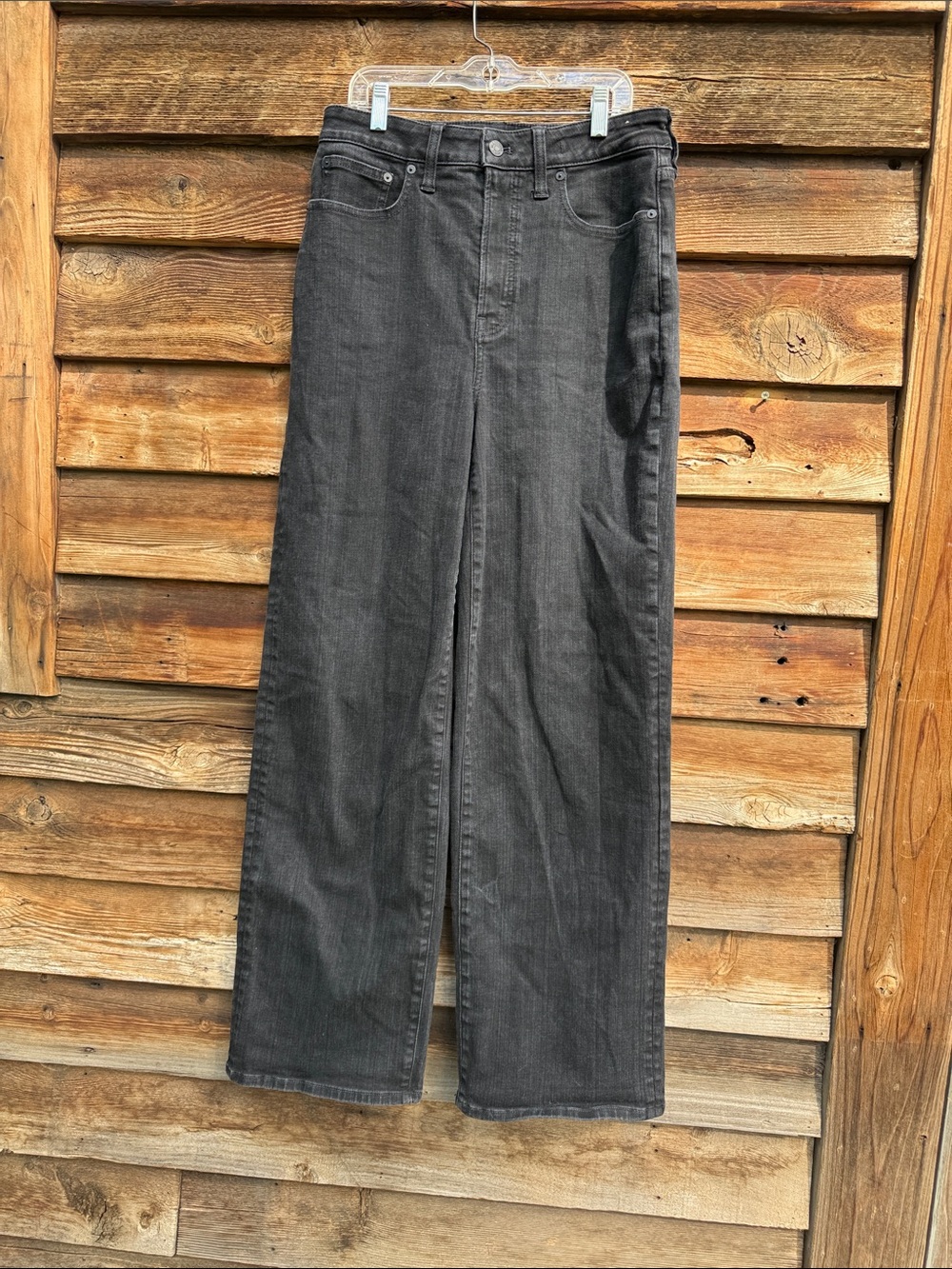 Madewell the curvy perfect vintage wide leg jean black denim size 29T